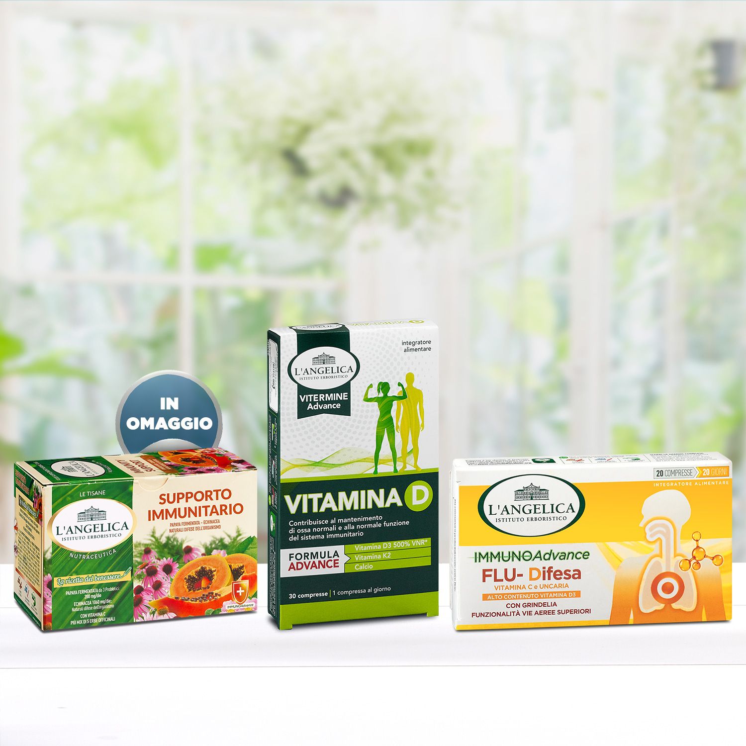 Pacchetto Flu-Difesa + Vitamina D + Tisana Supporto Immunitario in Omaggio