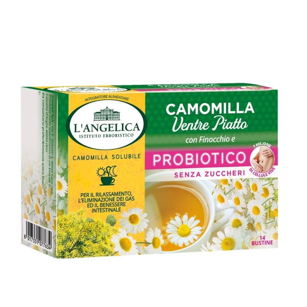 Camomilla Ventre Piatto L'Angelica - Tisana Camomilla con Finocchio e  Probiotico