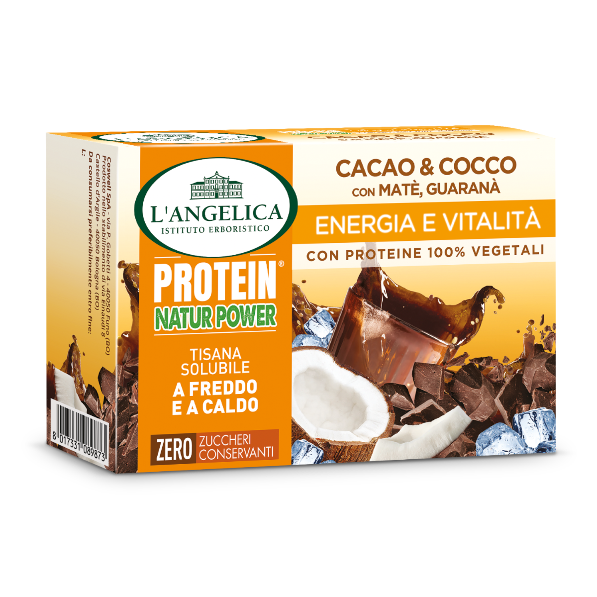 Tisana con Proteine Solubile L'Angelica - Sapore Cioccolato e Cocco